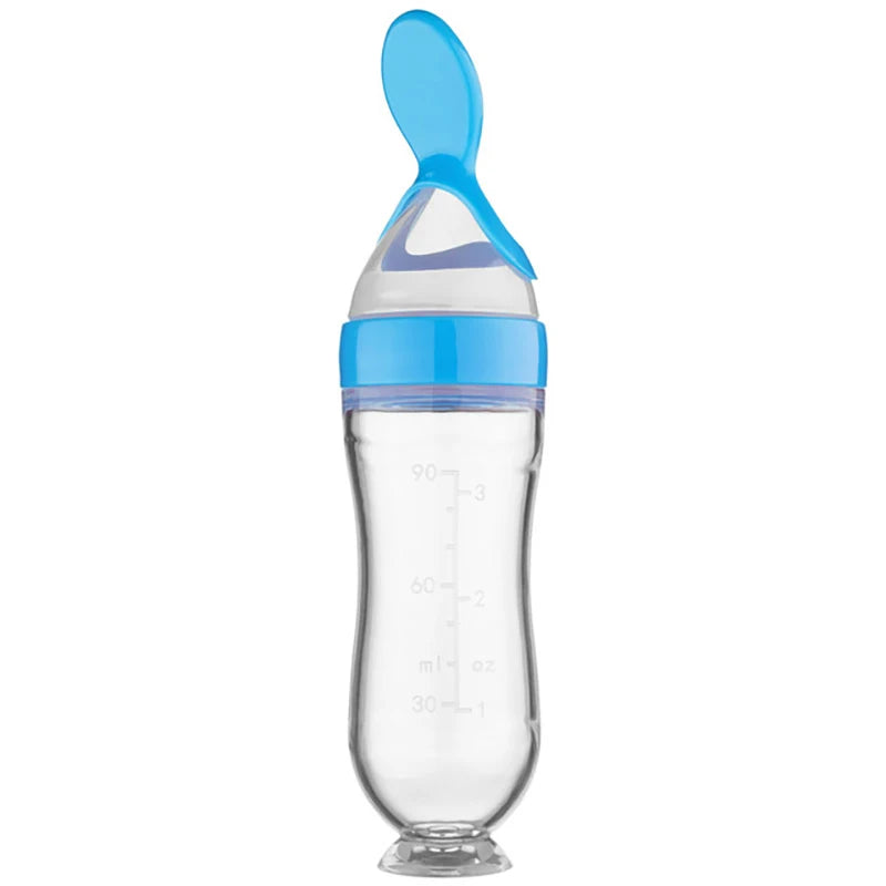 Squeezing Feeding Bottle Silicone Newborn Baby Training Rice Cereal Food Spoon Supplement Feeder Safe Useful Tableware for Kids