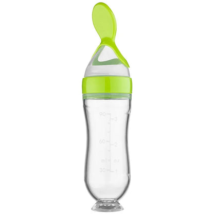 Squeezing Feeding Bottle Silicone Newborn Baby Training Rice Cereal Food Spoon Supplement Feeder Safe Useful Tableware for Kids